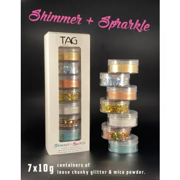TAG Shimmer & Sparkle - Mica Powder & Chunky Glitter Pack