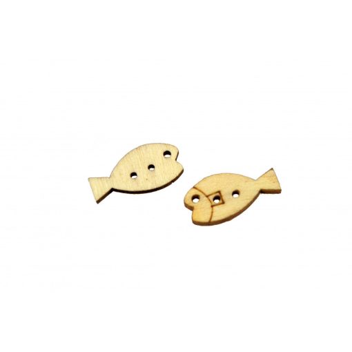 Gomb - Fa hal 1,6 x 0,9 x 0,2 cm 
