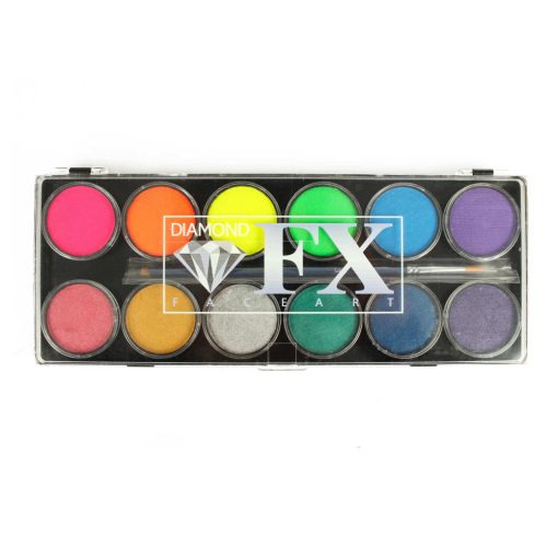 Diamond FX arcfesték - 12 Neon és Metál paletta /Neon/ Metallic/