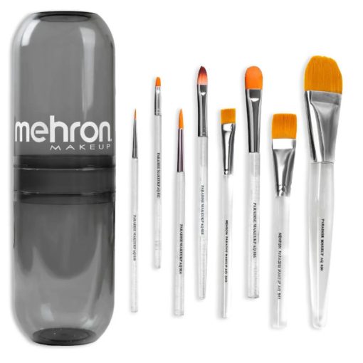 Mehron Paradise AQ ecset készlet 8 ecsettel+tartóval mosóval