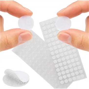 Öntapadós Fehér tépőzár korong szett 18mm, 500 db/cs