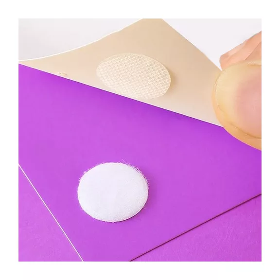 Öntapadós Fehér tépőzár korong szett 18mm, 500 db/cs