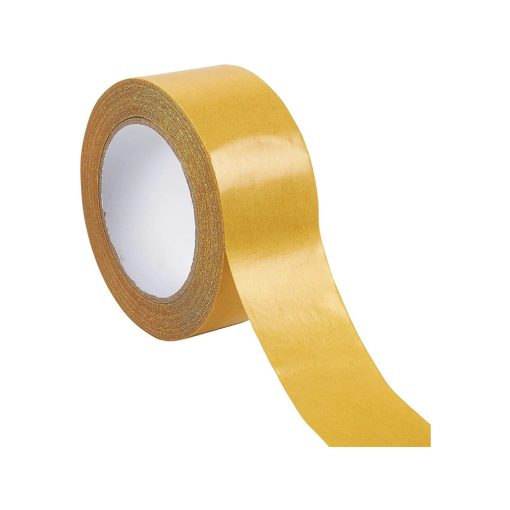 Ultra erős kétoldalas ragasztószalag egy tekercsben, mellette egy rögzített tárgyat mutatva