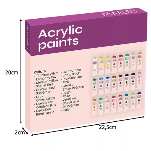 Akrilfesték Szett – 24 x 12ml Maaleo