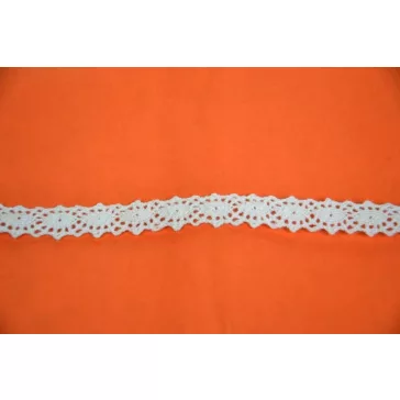 Csipke 100% pamut 1,2 cm-es fehér