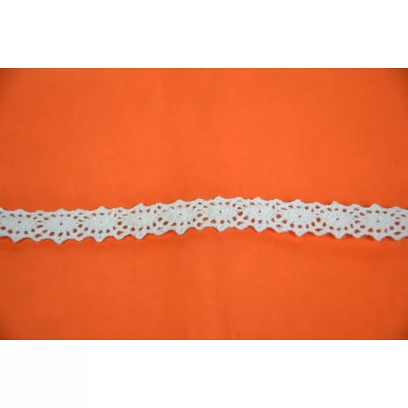 Csipke 100% pamut 1,2 cm-es fehér