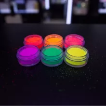 UV/Neon Kozmetikai Csillámpor készlet - 6 db/cs