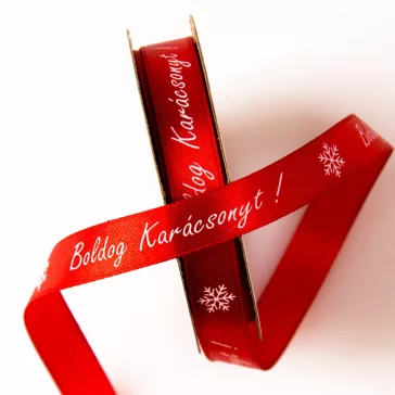 Boldog Karácsonyt!  Szatén szalagok - 12 mm több szín