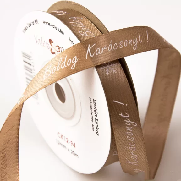 Boldog Karácsonyt!  Szatén szalagok - 12 mm több szín