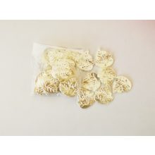 Akril gyöngy  falevél - 10 db/cs,  gyöngy fehér