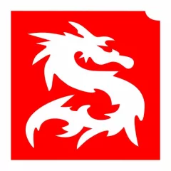 4x4cm Csillámtetoválás sablon Sárkány 08