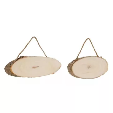 OVÁL FA SZELET AKASZTÓVAL 15-20cm 2db/cs