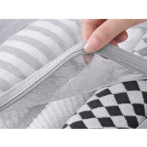 7 darabos szürke utazási bőröndszervező készlet különböző méretű hálós táskákkal