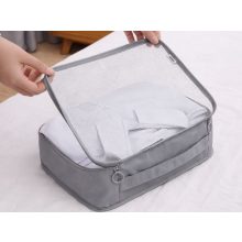 7 darabos szürke utazási bőröndszervező készlet különböző méretű hálós táskákkal