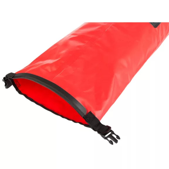 30 literes piros vízálló dry bag táska állítható hátizsák pántokkal és tekercses záródással vízi sportokhoz