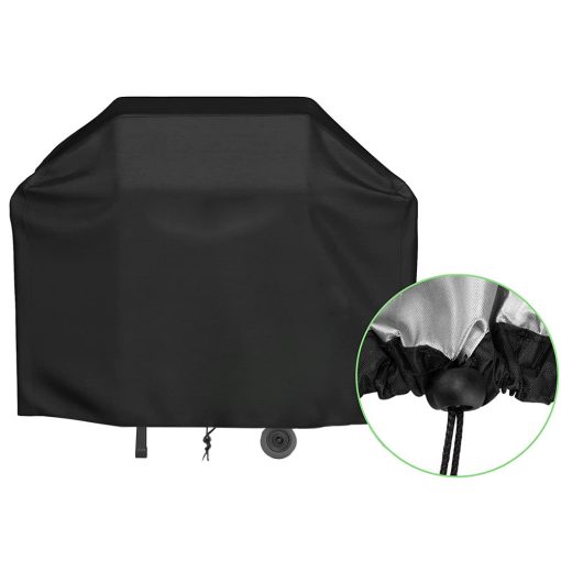 250x120 cm-es fekete vízálló univerzális grillsütő védőhuzat húzózsinórral