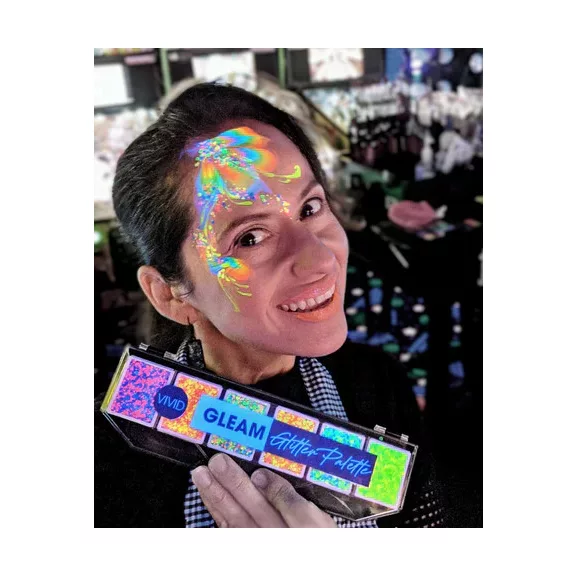 VIVID Glitter UV/Neon csillámkrém Galactic 6 színű paletta