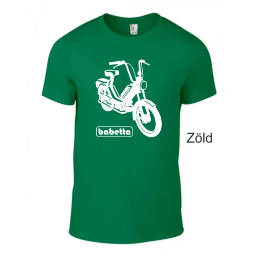 Klasszikus Babetta kétütemű motoros póló legendás dizájnnal.