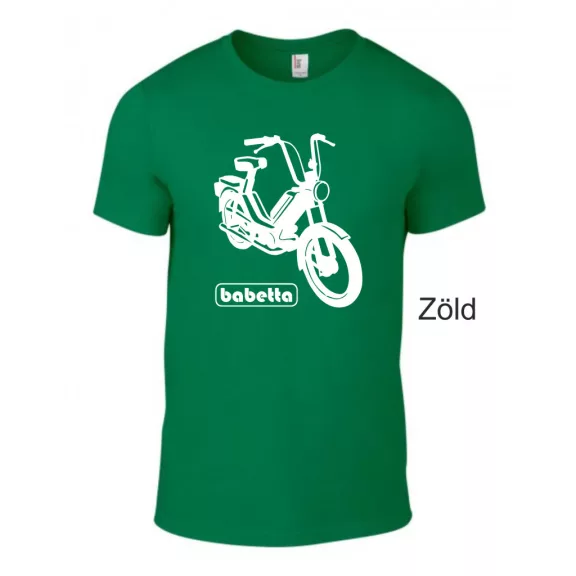 Klasszikus Babetta kétütemű motoros póló legendás dizájnnal.