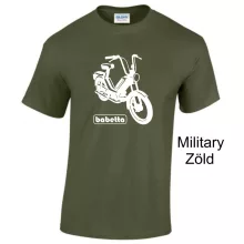 Klasszikus Babetta kétütemű motoros póló legendás dizájnnal.