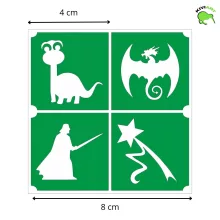 Csillámtetoválás sablon "B" szett 48 db - 4 in 1