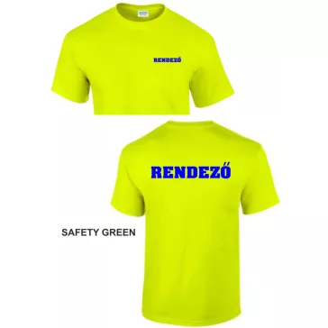 Biztonsági őr, Security, Rendező Póló Safety Green