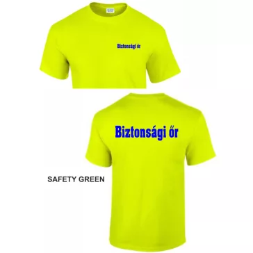 Biztonsági őr, Security, Rendező Póló Safety Green