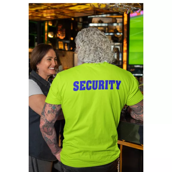 Biztonsági őr, Security, Rendező Póló Safety Green