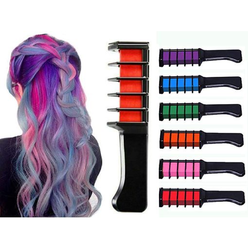 Hajszínező kréta - fésűkréta szett 6 színű