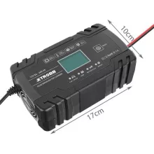 trobb 22463 automata akkumulátortöltő, 12V és 24V-os ólomakkumulátorokhoz, LCD kijelzővel, javítási funkcióval, fekete színben
