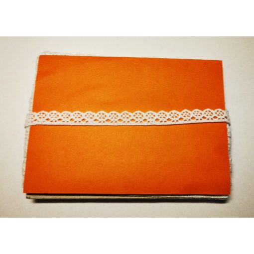 Csipke 100% pamut 1cm narancs