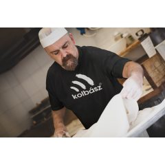 Kolbász mintás póló, vicces gasztronómiai ajándék, disznótoros póló, húsétel póló, pamut póló