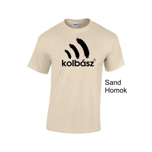 Kolbász mintás póló, vicces gasztronómiai ajándék, disznótoros póló, húsétel póló, pamut póló