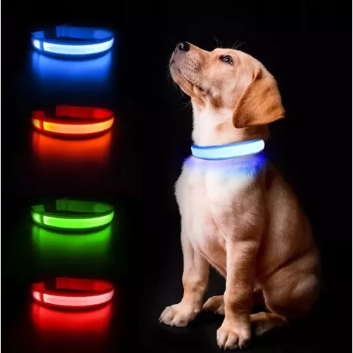 UXIE LED-es világító nyakörv kutyáknak és macskáknak a biztonságos éjszakai sétákhoz