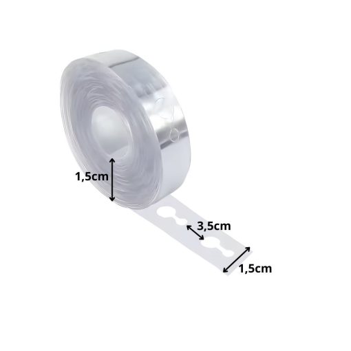 3 méteres átlátszó műanyag lufi girland készítő szalag lyukakkal dekorációhoz