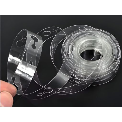 3 méteres átlátszó műanyag lufi girland készítő szalag lyukakkal dekorációhoz