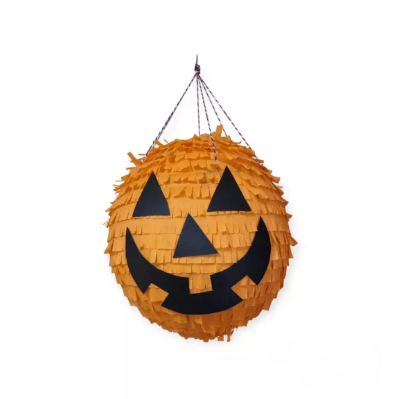 Vigyorgó narancssárga halloweeni tök alakú party pinata bulikra!