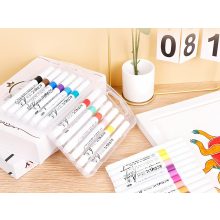 Akril marker készlet 12 színes darab, alkalmas üvegre, műanyagra, fémre és fára, tokkal együtt