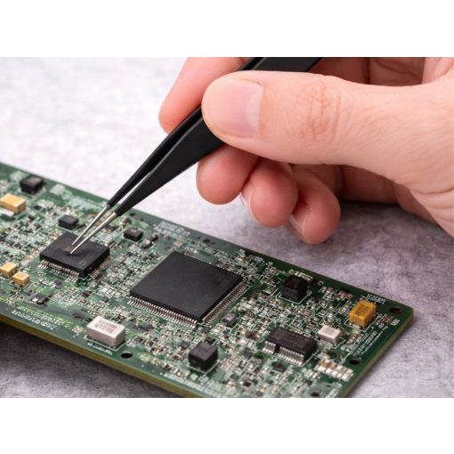 6 darabos matt fekete antisztatikus precíziós csipeszkészlet különböző hegyformákkal