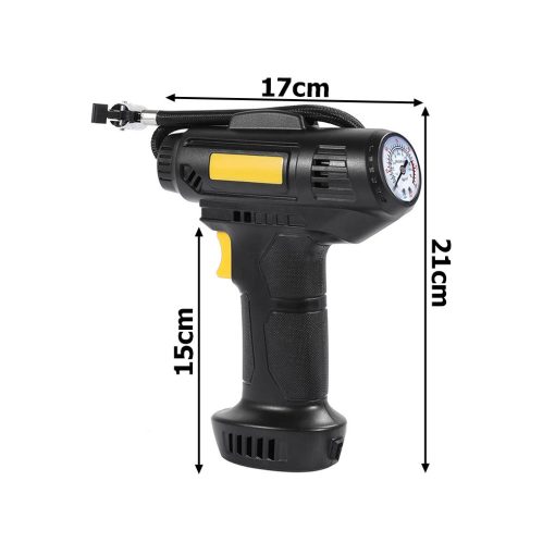 Autós kompresszor, 12V kerékfújó pumpa, 10 bar, 120W, LED világítás, hordozható autópumpa, labdákhoz, matracokhoz,  nyomásmérővel