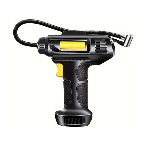 Autós kompresszor, 12V kerékfújó pumpa, 10 bar, 120W, LED világítás, hordozható autópumpa, labdákhoz, matracokhoz,  nyomásmérővel