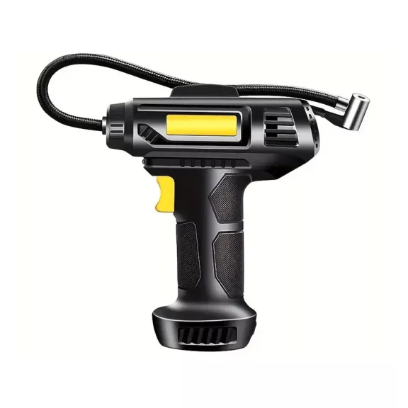 Autós kompresszor, 12V kerékfújó pumpa, 10 bar, 120W, LED világítás, hordozható autópumpa, labdákhoz, matracokhoz,  nyomásmérővel