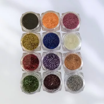 12 darabos KiviArt standard színes kozmetikai csillámpor készlet