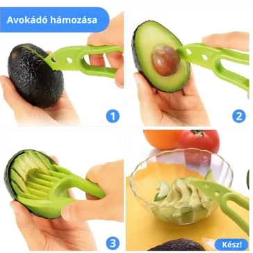 Avokádó, kiwi hámozó és szeletelő