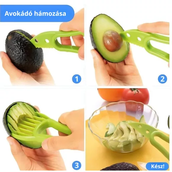 Avokádó, kiwi hámozó és szeletelő