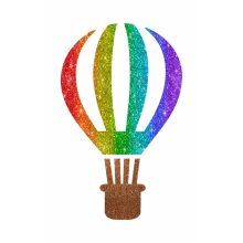 8x5 cm-es Csillámtetoválás sablon - Hőlégballon 1