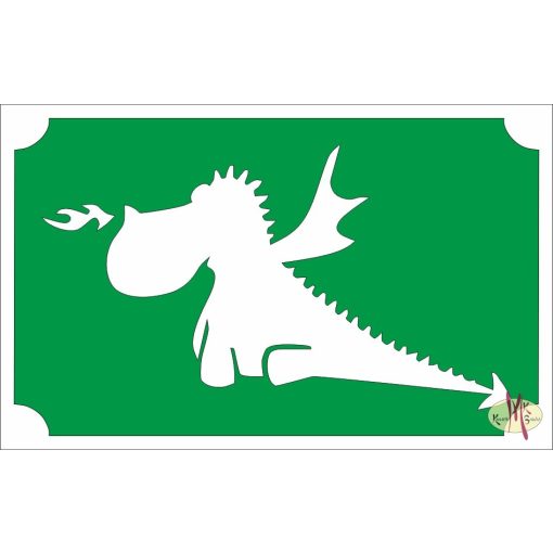 8x5 cm-es Csillámtetoválás sablon - Sárkány 2