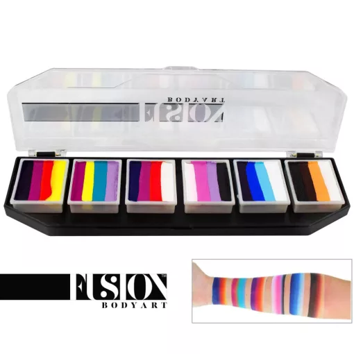 Fusion csíkos arcfesték paletta – Rainbow Splash