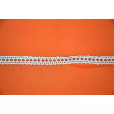 Csipke 100% pamut 1 cm-es fehér