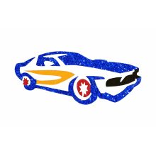 8x5 cm-es Csillámtetoválás sablon - Sport autó 44